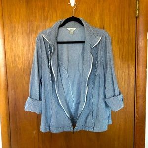 Blue & White Striped Lightweight Jacket